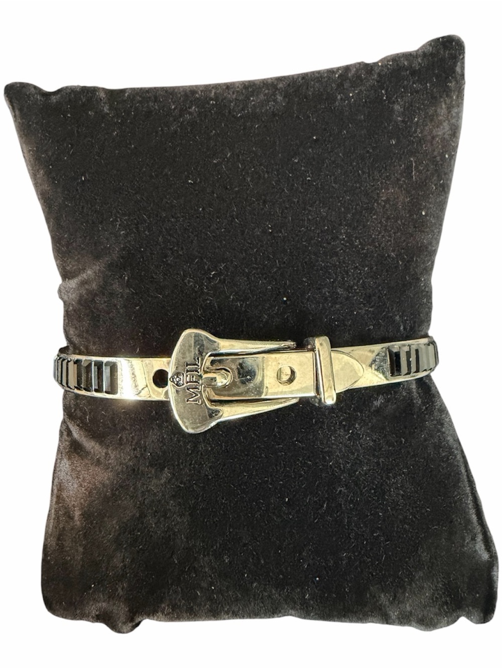 My Flat In London Belt Clasp Bracelet Black Inset Stones